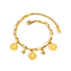 Stainless Steel Round Queen Elizabeth Charms Bracelet – Vintage Portrait Jewelry for women