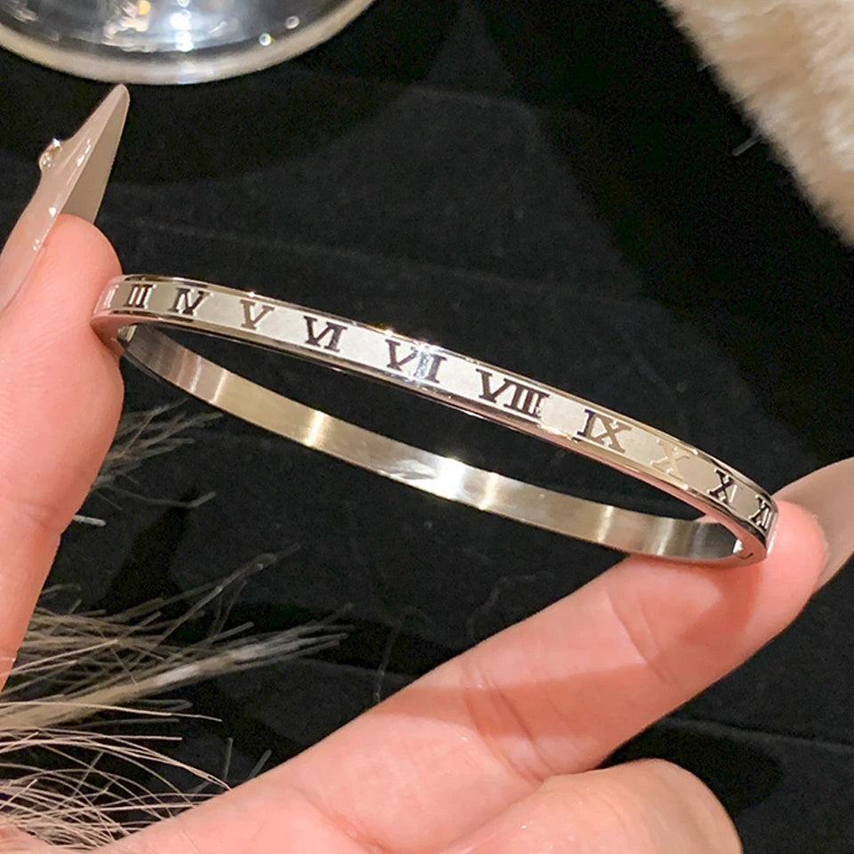 Sparkling Stainless Steel Bracelet Set for Women