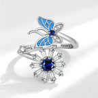 Fashion Beads Anxiety Ring – Crystal Butterfly, Star & Moon Spinner Ring 🌸✨