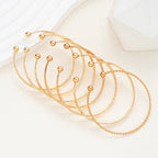 7 Pcs/Set Punk Gold Color Bracelets for Women