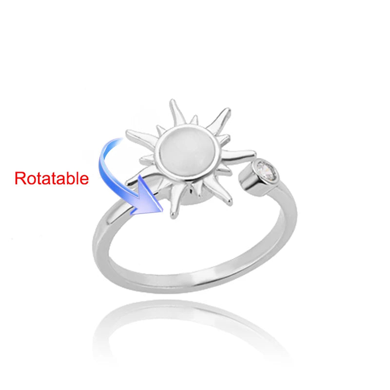 Four Clover Rotating Anxiety Ring – Elegant Gold Adjustable Ring for Women ✨