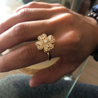 Four Clover Rotating Anxiety Ring – Elegant Gold Adjustable Ring for Women ✨