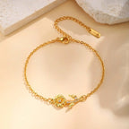 Cubic Zirconia Daisy Flower Bracelet – 3D Delicate Friendship Jewelry 🌼