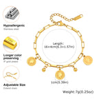 Stainless Steel Round Queen Elizabeth Charms Bracelet – Vintage Portrait Jewelry for women