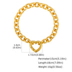 Thick Chain Hollow Heart Bracelets for Women