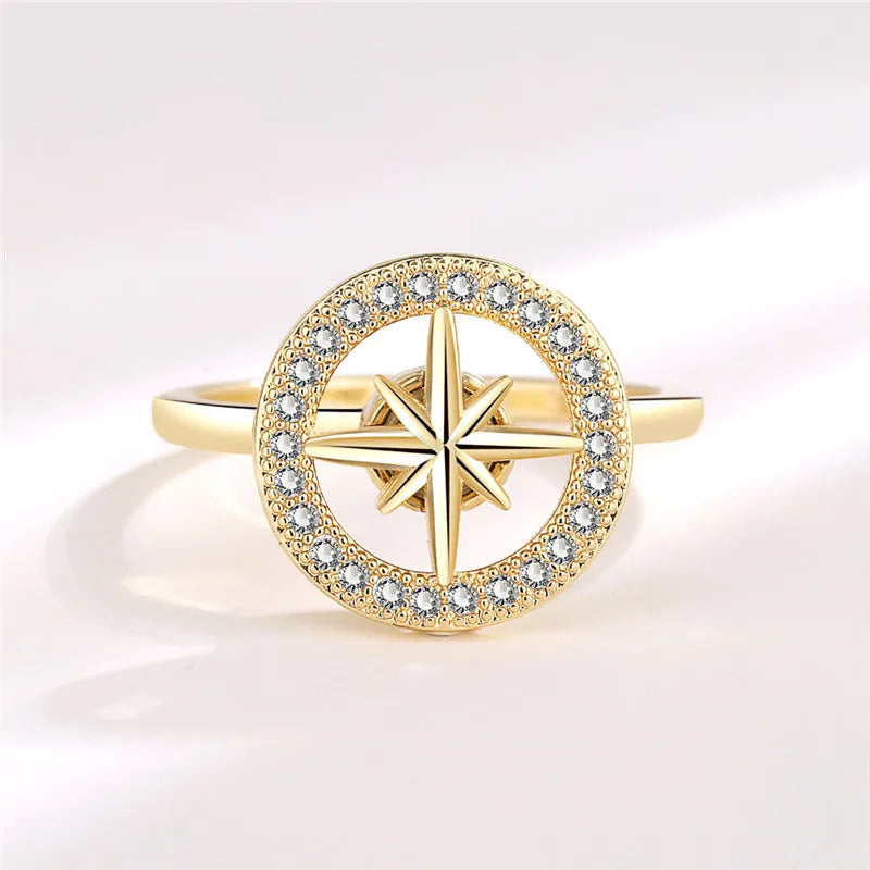 Fashion Beads Anxiety Ring – Crystal Butterfly, Star & Moon Spinner Ring 🌸✨