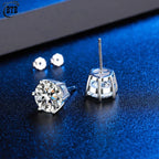 Silver GRA Certified 0.5-3CT Real Moissanite Earrings