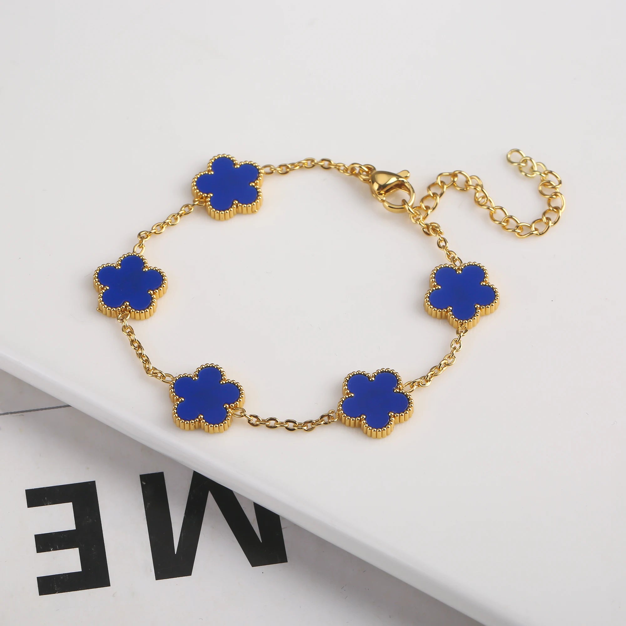 Flower Bracelet With Five Leaf Petals