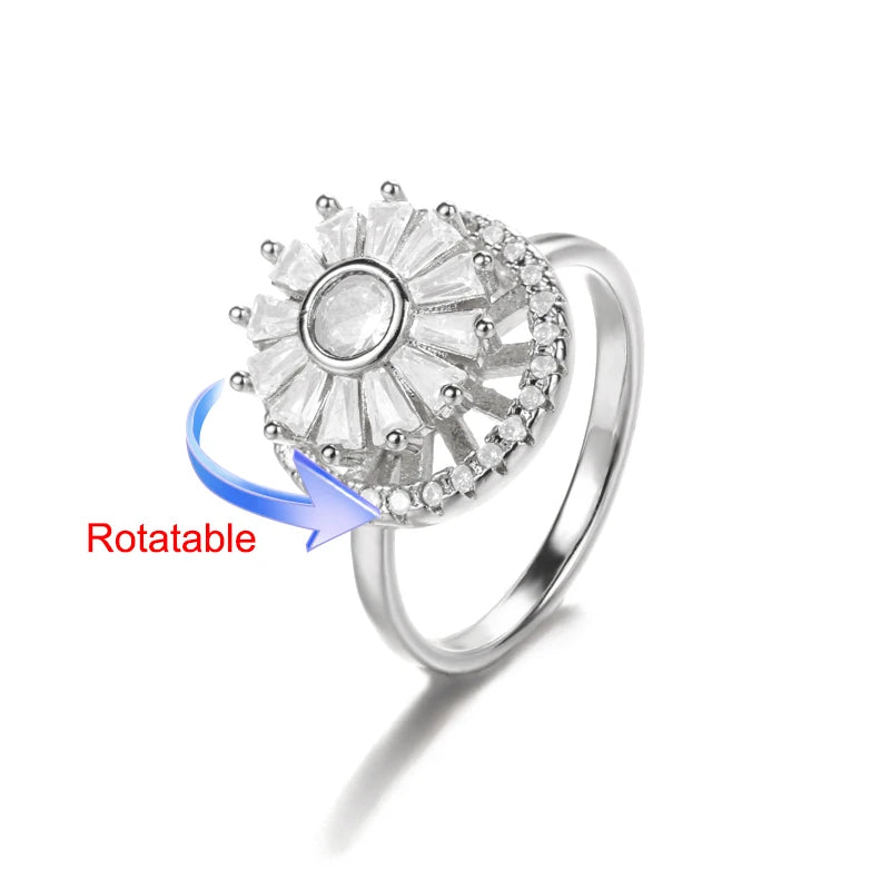 Four Clover Rotating Anxiety Ring – Elegant Gold Adjustable Ring for Women ✨