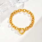 Thick Chain Hollow Heart Bracelets for Women