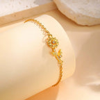 Cubic Zirconia Daisy Flower Bracelet – 3D Delicate Friendship Jewelry 🌼