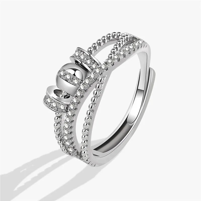 Fashion Beads Anxiety Ring – Crystal Butterfly, Star & Moon Spinner Ring 🌸✨