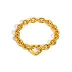 Thick Chain Hollow Heart Bracelets for Women