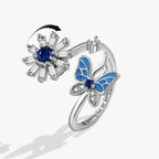 Fashion Beads Anxiety Ring – Crystal Butterfly, Star & Moon Spinner Ring 🌸✨