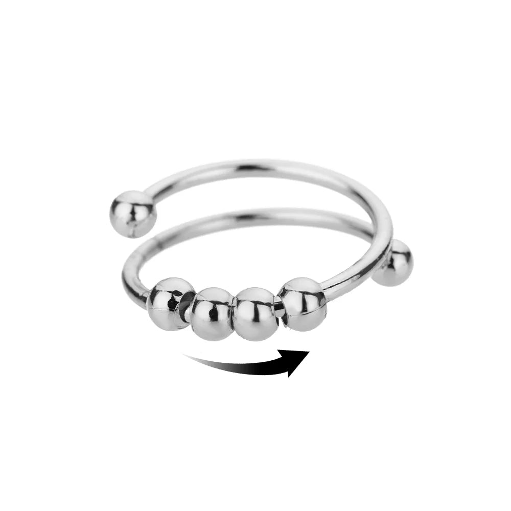 Anti-Stress Sunflower Spinner Ring – Elegant Stainless Steel Anxiety Relief Ring 🌻✨