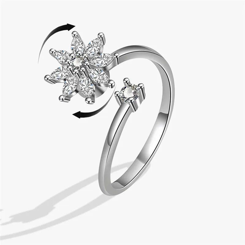 Fashion Beads Anxiety Ring – Crystal Butterfly, Star & Moon Spinner Ring 🌸✨