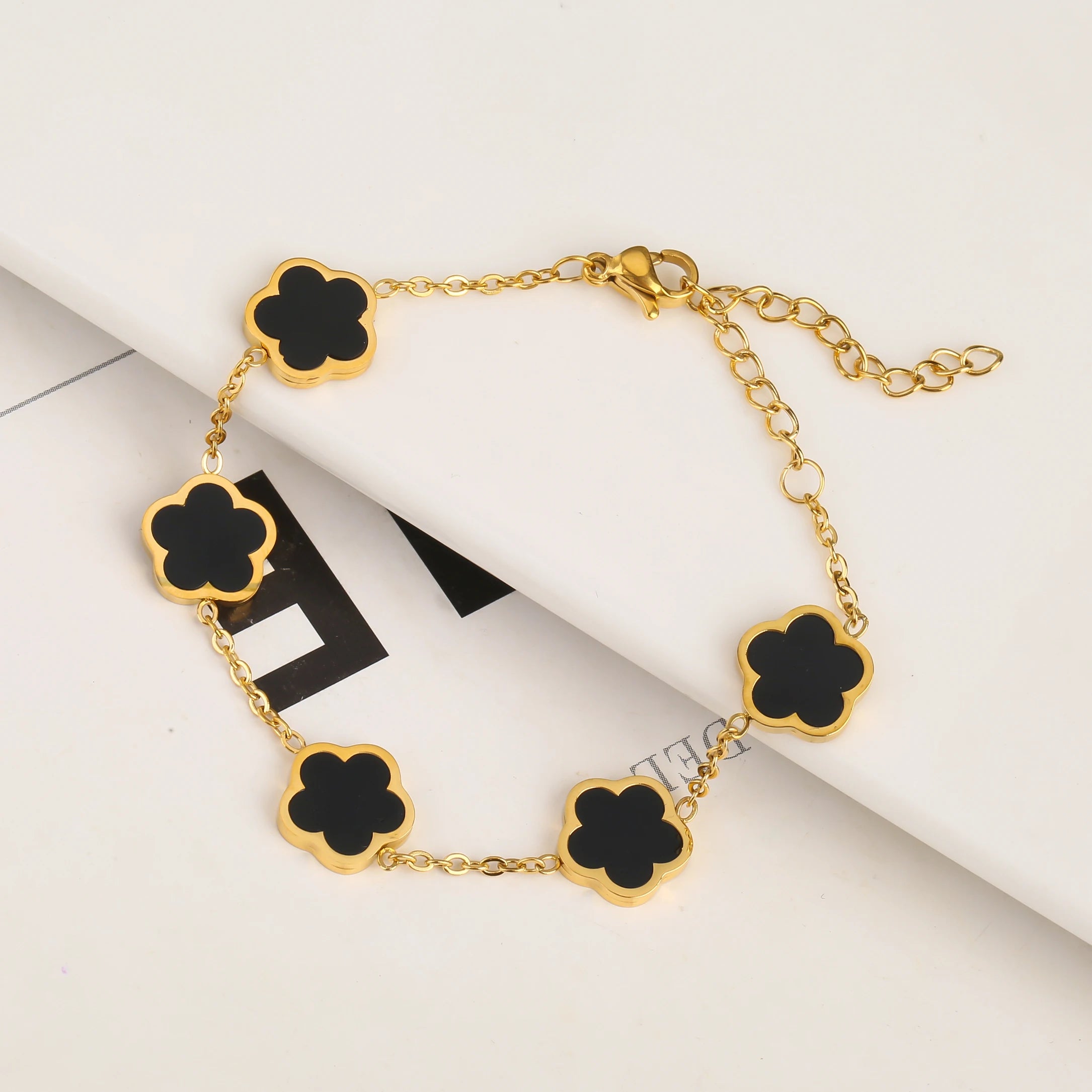Flower Bracelet With Five Leaf Petals