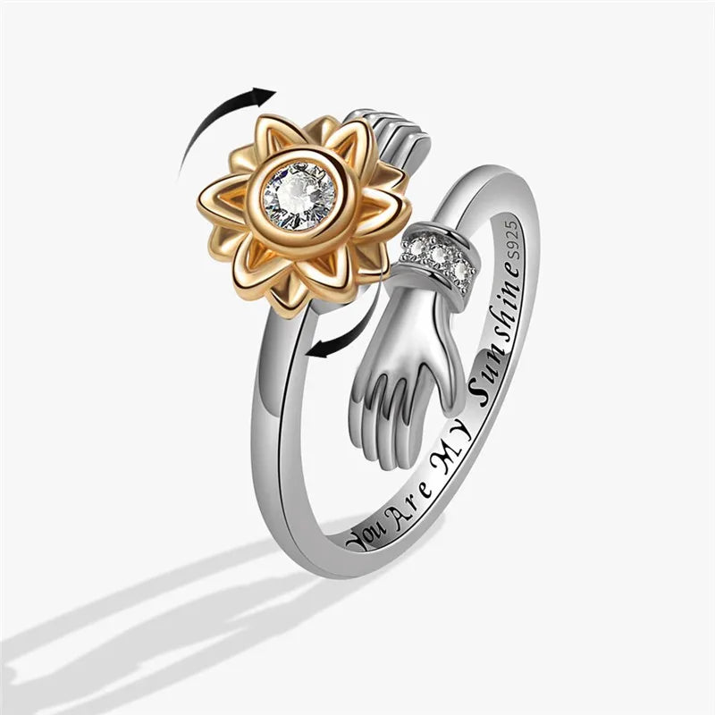 Fashion Beads Anxiety Ring – Crystal Butterfly, Star & Moon Spinner Ring 🌸✨