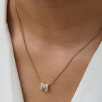 Zircon Initial Alphabet Pendant Necklace