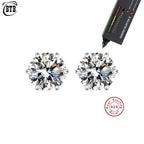 Silver GRA Certified 0.5-3CT Real Moissanite Earrings