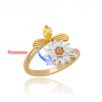 Four Clover Rotating Anxiety Ring – Elegant Gold Adjustable Ring for Women ✨