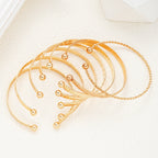 7 Pcs/Set Punk Gold Color Bracelets for Women