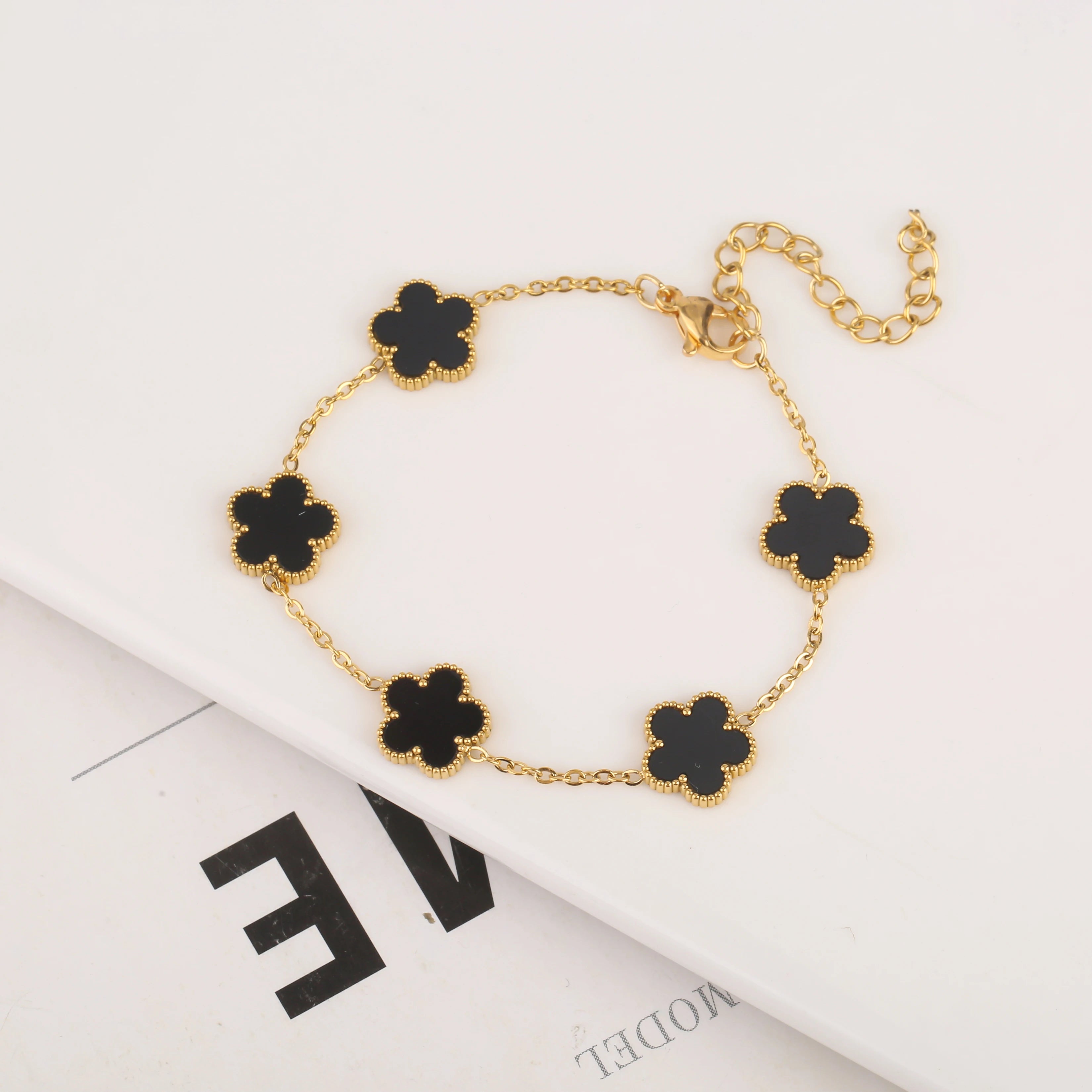 Flower Bracelet With Five Leaf Petals
