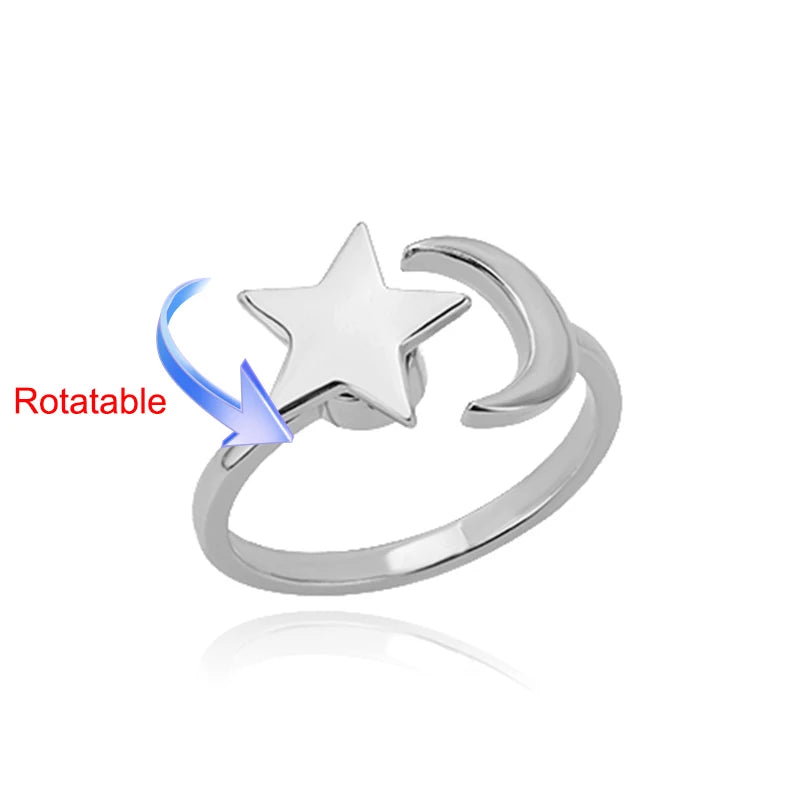 Four Clover Rotating Anxiety Ring – Elegant Gold Adjustable Ring for Women ✨