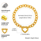 Thick Chain Hollow Heart Bracelets for Women