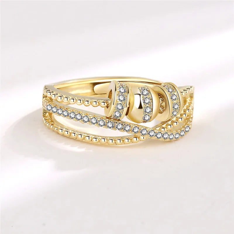 Fashion Beads Anxiety Ring – Crystal Butterfly, Star & Moon Spinner Ring 🌸✨