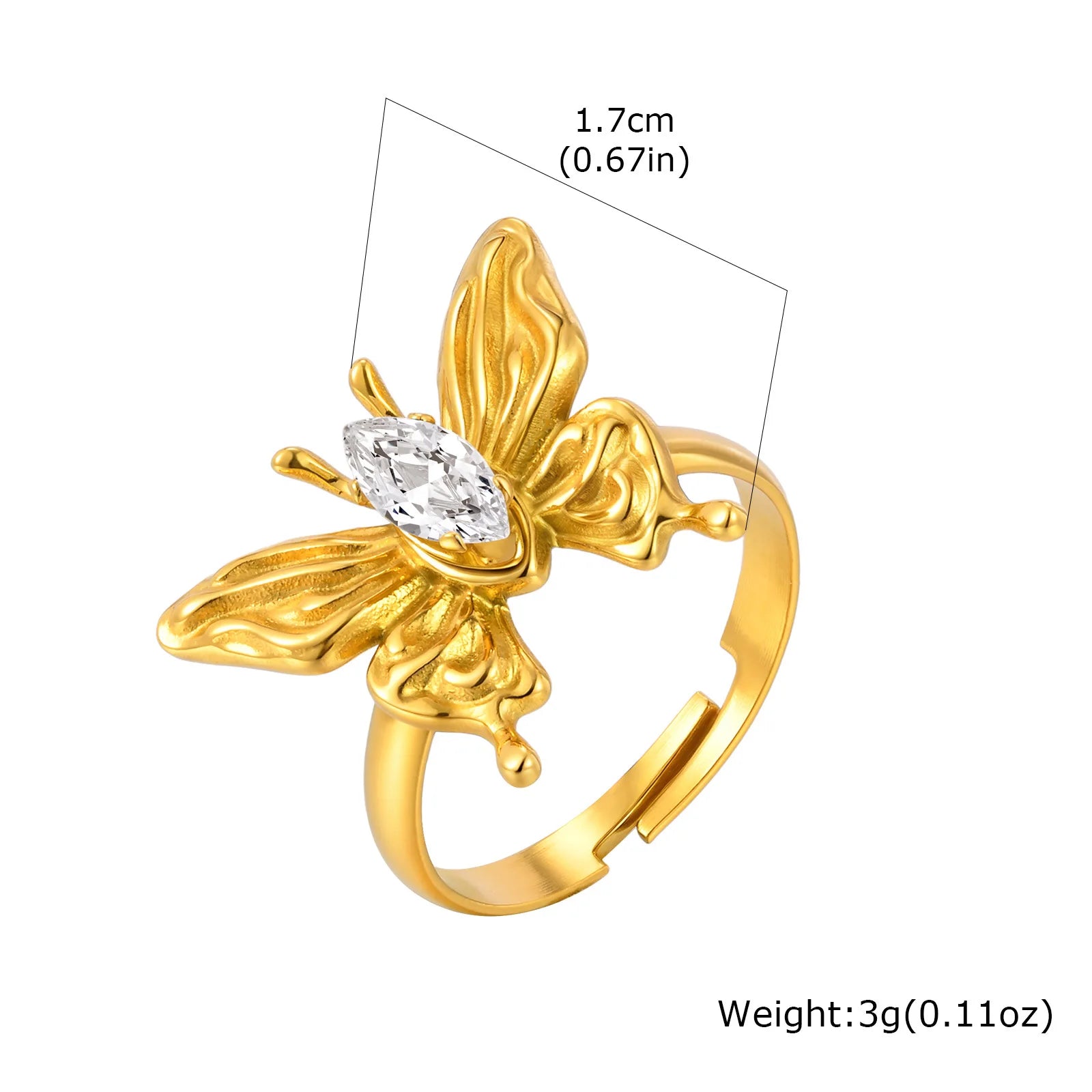 Zirconia Butterfly Bow Stud Earrings – Delicate Gold-Plated Fashion Jewelry