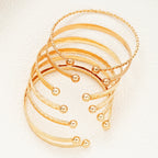 7 Pcs/Set Punk Gold Color Bracelets for Women