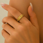 18K Gold Plated Moon & Star Spinner Ring – Unisex Anxiety Relief Jewelry 🌙⭐