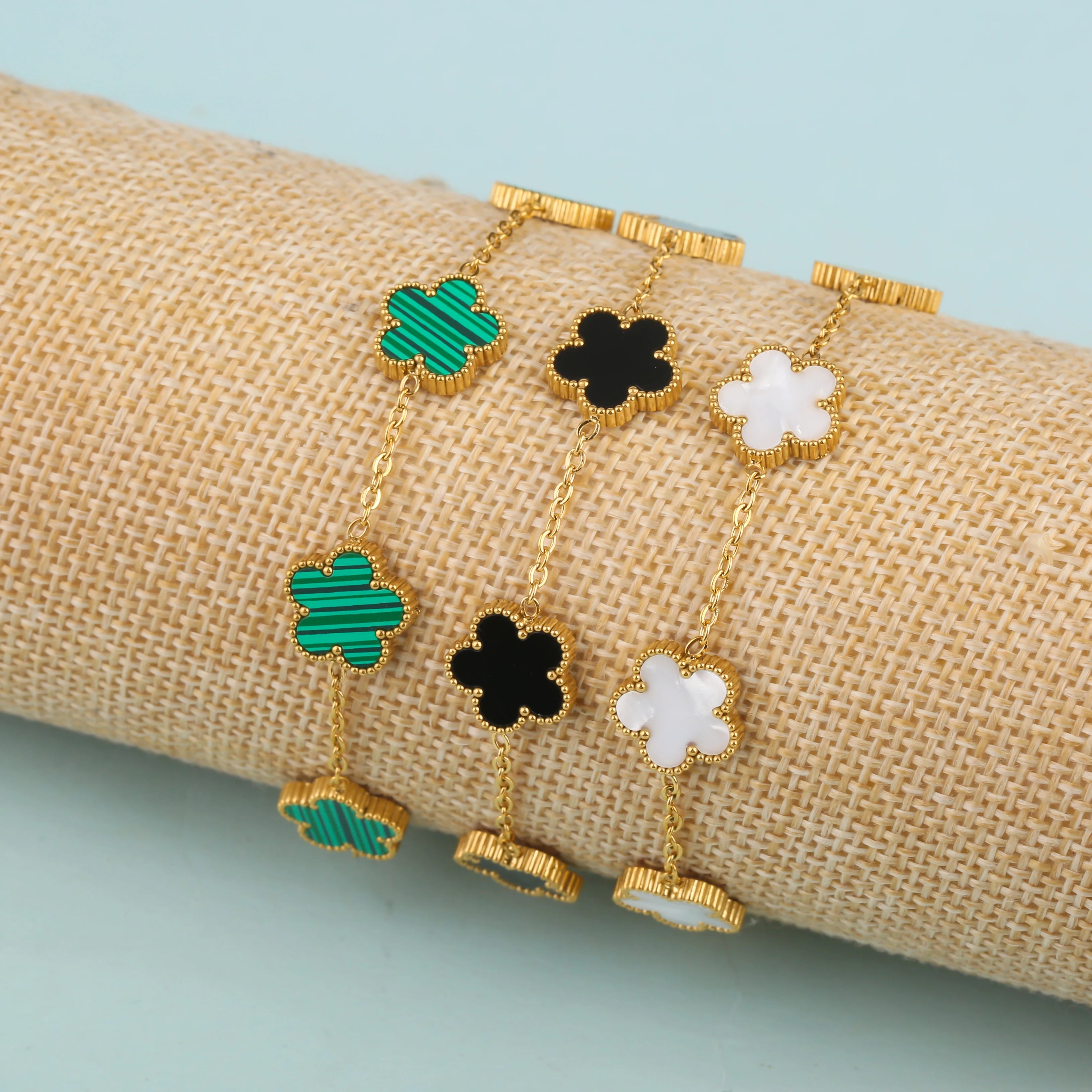 Flower Bracelet With Five Leaf Petals